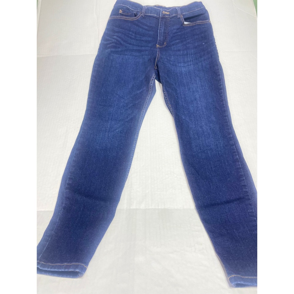 Duluth Trading Co Women Dark Wash Daily Denim Skinny Jeans Size10 Regular Indigo